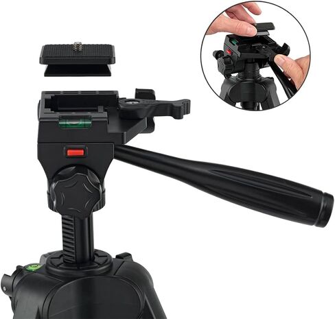 Creative Mark Apex Tripod for Camera - Lightweight Aluminum Camera Tripod Stand with 360° Pan, 90° Forward Backward & Side Tilt, Adjustable Height, Quick-Release Plate and Nylon Carrying Case in Saudi Arabia