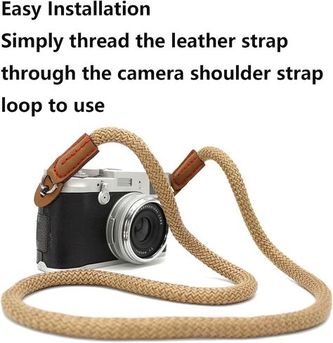 حزام عنق الكاميرا القابل للتعديل-حزام كتف مضفر مع حلقة O-Ring و Soft Love لـ DSLR ، الكاميرات الرقمية والمرآة. in Saudi Arabia