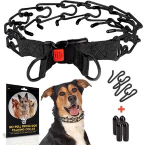 Prong Collar for Dogs - No Pull Choke Collar for Dogs, Pinch Collar for Dogs, Adjustable Quick Release Dog Training Collar for Small, Medium, Large Breed Sizes - Stainless Steel Metal Dog Choker Chain