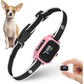 Anti-Bark Collar for Small Dogs, No Shock Barking Collars with 7 Sensitivities, 3 Adjustable Modes Beep & Vibration, IP67 Waterproof - Effective & Humane Small Dogs Bark Collar-Gloss Black
