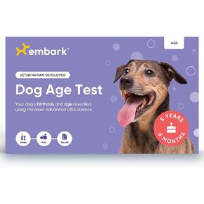 Embark Dog Age Test Kit - Estimates Age and Birthday - DNA Methylation - Best for Dogs Past Puppy Stage - Includes Life Stage Care Tips - Great for Rescue Dogs