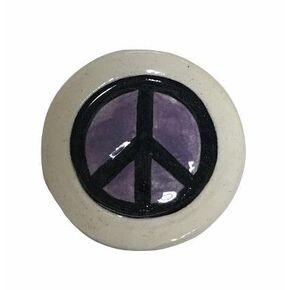 Ceramic Smoke Stone Hand Rolled Unfiltered Cigarette Holder Purple Peace Sign