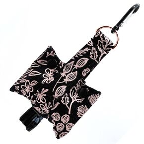 Dog Poop Bag Dispenser With Clip - Fashion Tote Waste Bag Holder - Bottom Dispensing For One-Handed Use - Clips on Leash - Blue and Purple Galaxy Print - Handmade by Green Acorn Kitchen