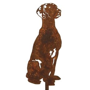 Corten Steel Vizsla Dog Silhouette Yard Stake (Large)