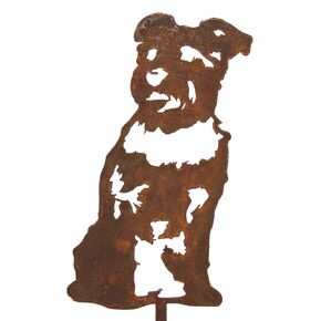 Corten Steel Schnauzer Dog Silhouette Yard Stake (Large)