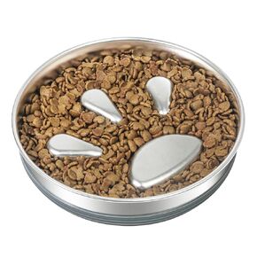 Slow Feeder Dog Bowls with Food Grade 304 Stainless Steel, Non-Slip Metal Food Bowls, Water Bowl for Small & Medium Breed (2 Cups)