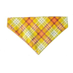 Fall Plaid Over the Collar Dog Bandana That Slips onto Their Existing Collar Size (Large)
