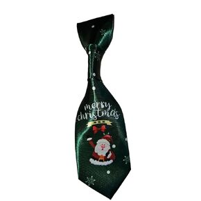Christmas Santa's Neck Tie that Slips Onto Your Dog's Existing Collar (Red Santa Large)
