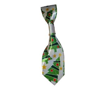 Christmas Neck Tie that Slips Onto Your Dogs Existing Collar (Christmas Trees Large)