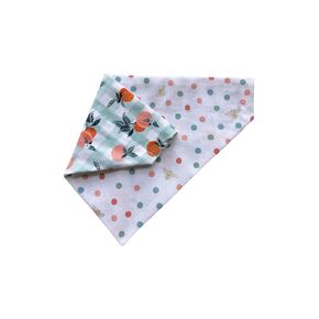 Colorful Dog Bandana | Summer Dog Bandana | Multi-Pack | Reversible Slip On Dog Bandana | Slip Over The Collar Bandana | For Small Medium Or Large Dogs (2 pack - peaches and floral, L)