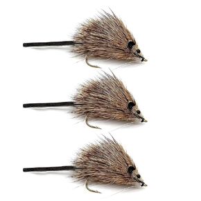 Fly Fishing Flies by Colorado Fly Supply - Mad Mouse - Hand Tied Flies - Fly Fishing Gifts - 3-Pack of Fly Fishing Lures - Mouse and Mice Fishing Lures - Mouse Fly Pattern for Fly Fishing