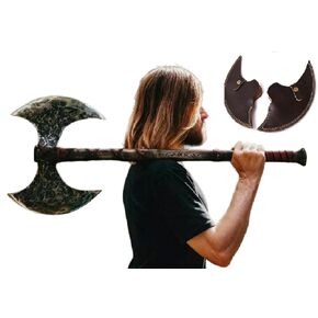 Forest Hunting 40" Two handed large Berserker Axe, Large Norse Axe,Scandinavian Style Viking Dane Axe double headed ax, Ashwood handle Functional Viking ax (Large Double Headed axe)