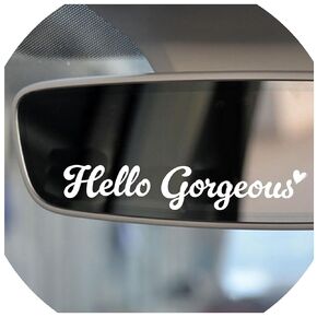 2x Hello Gorgeous and 2 x You are Beautiful Rearview Mirror Decal, Rear View Mirror Accessories, Car Accessories for women, Car Decal Stickers Decorations for Women Girls, Self Affirmations Decal