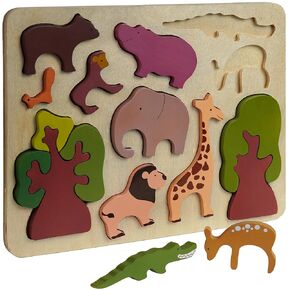 Chippi & Co Wooden Puzzles For Toddlers 1-3, Peg Puzzles For Toddlers, Baby First Puzzle Animal 12-18 Months, Montessori Early Development Learning Toy, Christmas Gifts For Mom, Dad To Be
