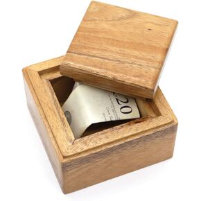 BSIRI Magic Sliding Box- Secret Box Brain Teaser Wooden Puzzle Boxes with Hidden Compartments. Ideal Mystery Box, Money Box, Jewelry Box, 3D Puzzle Lock Box, Gift Card, and Money Puzzle Box