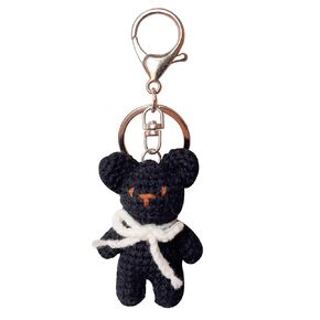 ZIUGLIKAL Bear Keychain Handmade Crochet Pendant Exotic Animals Handbag Charm Car Cartoon Creative Funny Gifts For Men And Women (khaki)