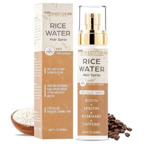Fermented Rice Water For Hair Growth With Rosemary,Biotin & Keratin - Strengthen,Nourish,& Revitalize Your Hair & Scalp - Paraben & Sulfate-Free Natural Rice & Rosemary Water Spray For Hair Growth 2oz