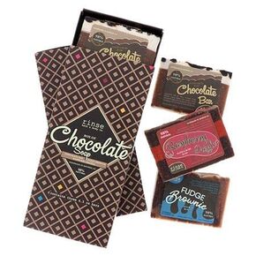 Box of Chocolate Soap - Handmade Natural Mothers Day Spa Soap Gift | Fudge Brownie, Chocolate & Raspberry | Moisturizing & Cleansing | Shea & Cocoa Butter w/Almond Oil | 12.75oz