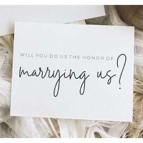 Will You Marry Us Card. Will You Do Us The Honor Of Marrying Us. Officiant Proposal Card. Wedding Officiant Proposal.
