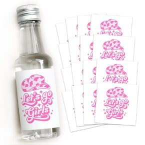 Let's Go Girls Bachelorette Shooter Labels, Disco Cowgirl Bachelorette Favors, Coastal Cowgirl Bachelorette, Nashville Bachelorette Birthday Party Favor - 50 mL Liquor Labels - SET of 16
