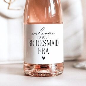 Bridesmaid Era Mini Champagne Labels, Set of 12, Bridesmaid Proposal Labels, Will you be my Maid of Honor or Bridesmaid Gift, Bridal Party Stickers