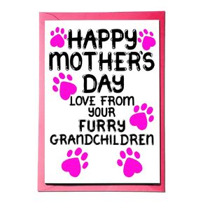 Mothers Day Card From Furry Grandchildren, Dogs, Cats Mother's Day For Grandma, Grandmother, Nanny