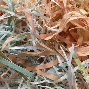 Handmade Vintage Themed Shredded Paper Tissue Eco Friendly Mixed Widths, Lengths & Patterns (100g) (Sage Green)