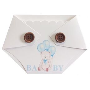 Bearly Wait Baby Shower Game Prizes-Bear - Balloons- Gift Card Holder-Diaper Shape (Blue 4 Pack)