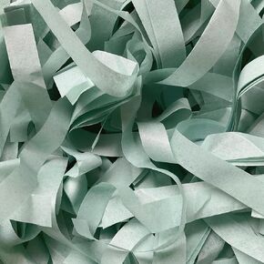InsideMyNest Shredded Tissue Paper Shred Gift Box Filler Hamper Basket Muted Earthtone (12mm Wide Strips) (100g, Stone Green)