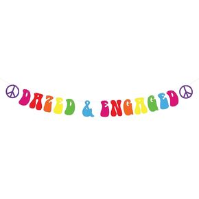Dazed & Engaged Banner - Retro Bachelorette Party Banner