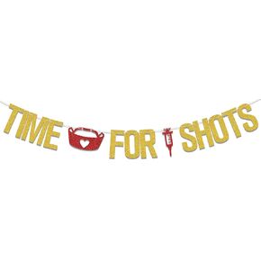 Time for Shots Banner,Nurses Call the Shots Banner,Nurse Graduation Party Decorations,Congrats Future Nurse Party Decor,I Will Stab You,2024 Nursing School Survivor Graduation Party Supplies Gold Red