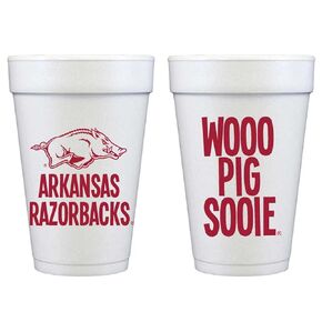 University of Arkansas Razorback (Foam Cup 10 Pack) Wooo Pig Sooie