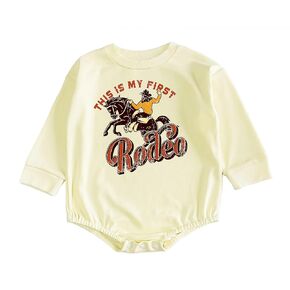 This Is My First Rodeo Onesie Horse Rodeo Baby Girl Boy Bodysuit Cute Rodeo Onesie Funny Cowboy Cowgirl One Piece Romper (1-2T, first rodeo-Toddler T Shirt)