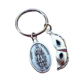 St Genesius Key Ring, Saint Genesius, Patron of Actors, Theatre, Drama Club, Confirmation Gift, Theatre Mask
