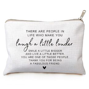 Friendship Makeup Bag Gift, Gift For Best Friend, Cosmetic Bag Gift, Friend Birthday Gift, Friend Thank you Gift, Colleague Gift, Clutch Bag, Sister Christmas Gift (Laugh a little louder)
