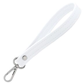 3/4" x 6" Wrist Strap • 8" Total Length • Handbag Wristlet Strap • 7 Colors • White • Pearl • Pewter • Gold • Silver • Brown • Black - Handmade by Green Acorn Kitchen (Black, Silver Hardware)
