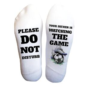 Your Father is Watching the Game Soccer Funny Football Socks for Men