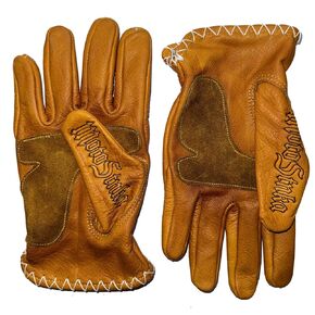 Handcrafted Retro Style Genuine Leather Men's Motorcycle Gloves - Exclusively Handmade for Vintage Enthusiasts（Non-touchscreen） (Medium, Retro dark brown)