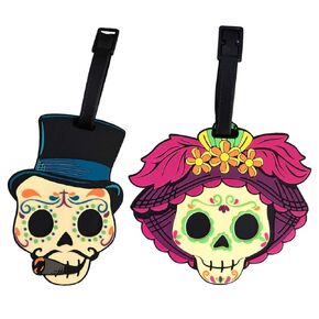 By Mexico, Character Luggage Tag Duo Day of the Dead (Catrina Felisa & Catrín Florencio)