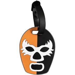 بواسطة المكسيك Lucha Libre Wrestling Mask Luggage Tag، Verde y Azul Máscara Lucha Libre