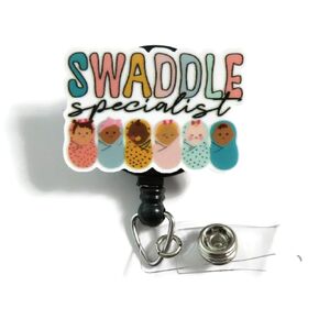 Swaddle Specialist Badge Reel, Cute Nurse Badge Reel, Labor and Delivery Nurse Badge ID Holder, Maternity Ward Badge Clip, NICU Nurse Gifts, Midwife Badge Reel, Maternity Ward Gifts