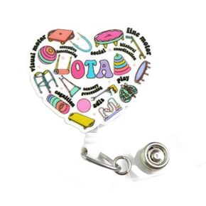 OTA Badge Reel, Occupational Therapy Assistant Badge Holder, OTA Badge ID Holder, National OT Day Gifts, Colorful OTA Badge Clip, Occupational Therapist Month Gifts