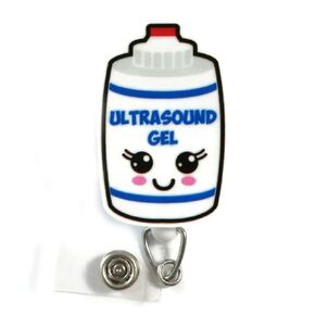 Cute Ultrasound Gel Badge Reel, Sonographer Badge ID Holder, Ultrasound Tech Badge Reel, RDMS Badge Holder, Sonography Badge Clip, Ultrasound Awareness Month Gifts, Nurse Badge