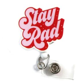 Stay Rad X-Ray Tech Badge Reel, Cute Rad Tech Badge Reel, X-Ray Tech Card Holder, Radiology X-Ray Tech Badge Holder Gift, Funny Stay Rad Radiology Badge Clip, Gift for Xray Tech