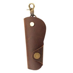Hand-made Long Key Bag Key Case Simple Multifunctional Leather Key Organizer Door Key Car Key Case Brown