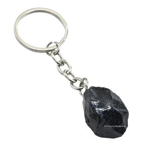 Black Tourmaline Crystal Car Key Holder - Crystals and Healing Stones Car Keys Keychain for Gift for Christmas Stockings Stuffers for Women Men Teen Kids (Raw Crystal Keychain)