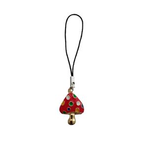 Colorful Alloy Mushroom Lanyard for Phone Case, Lady Bags Zipper, Keychain Pendant, Simple Style Lanyard for Diy