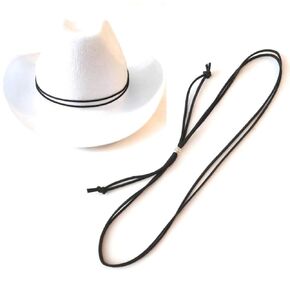 Black Double Cord Hatband Lightweight Stylish Micro-Suede Adjustable Bolo Slide Gift Boxed For Straw Western Fedora Panama Hats