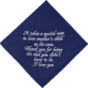 Step Dad Handkerchief Stepdad Hanky Stepfather of the Bride Hankerchief Gift for Step Dad on Wedding Day