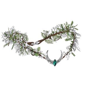 MOSTORY Gold Flower Moon Headpiece - Handmade Fairy Floral Crown Woodland Elf Headband Forest Circlet for Princess Renaissance Fair Halloween Party Wedding Cosplay